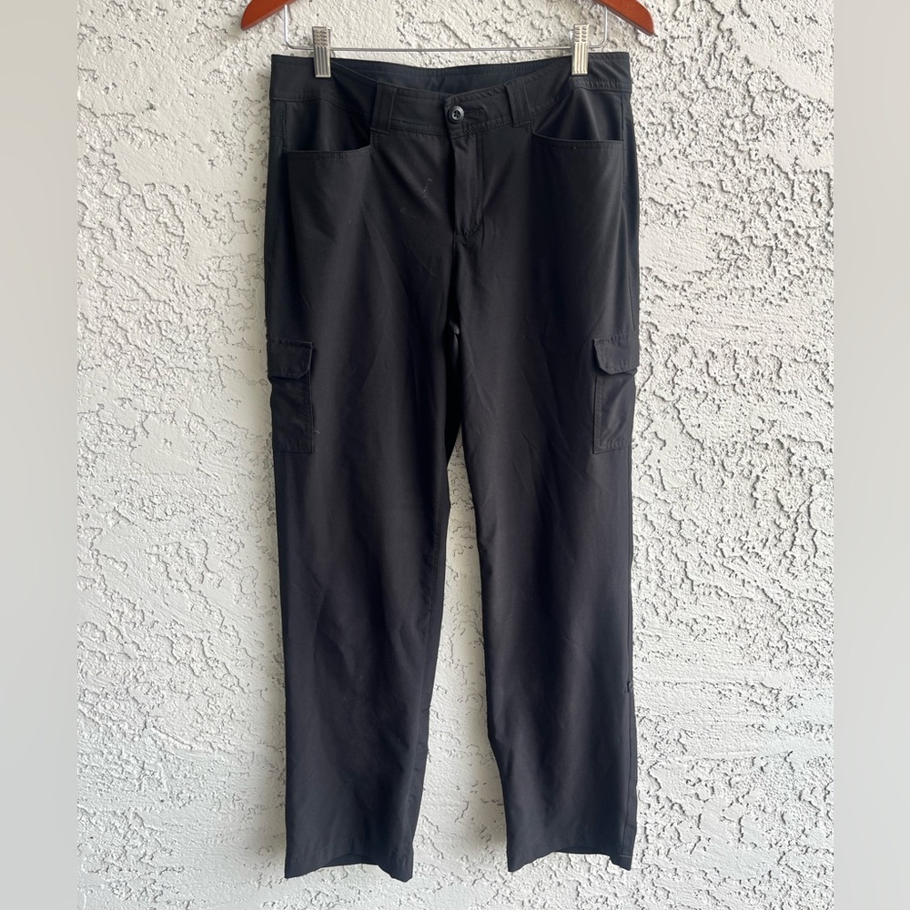 EDDIE BAUER Black Polyester/Elastic Waistband Cargo Pants Bootcut Women’s 8 - Picture 2 of 10